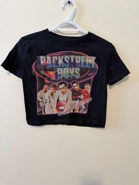 Backstreet Boys Black Graphic Crop Tee - Women's Short Sleeve